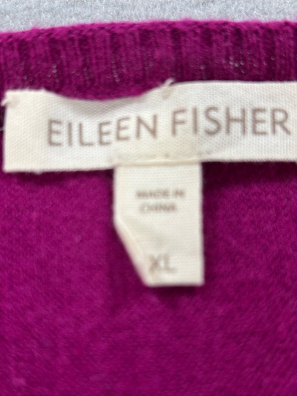 Eileen Fisher Magenta organic cotton/ cashmere Dolman boxy Sweater XL - Picture 3 of 8